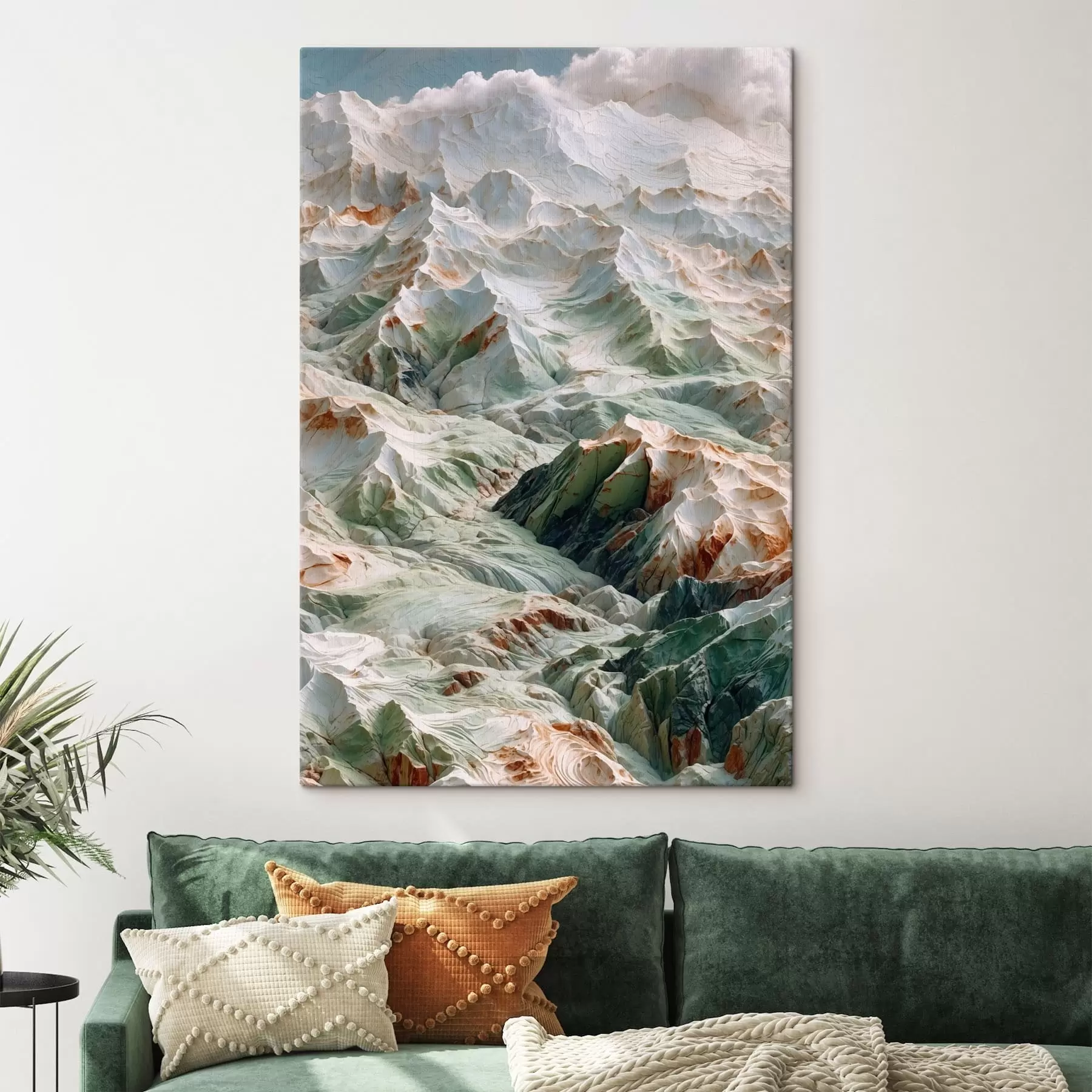 Obraz Abstrakcyjna rzeźba górska w jasnych odcieniach s48828