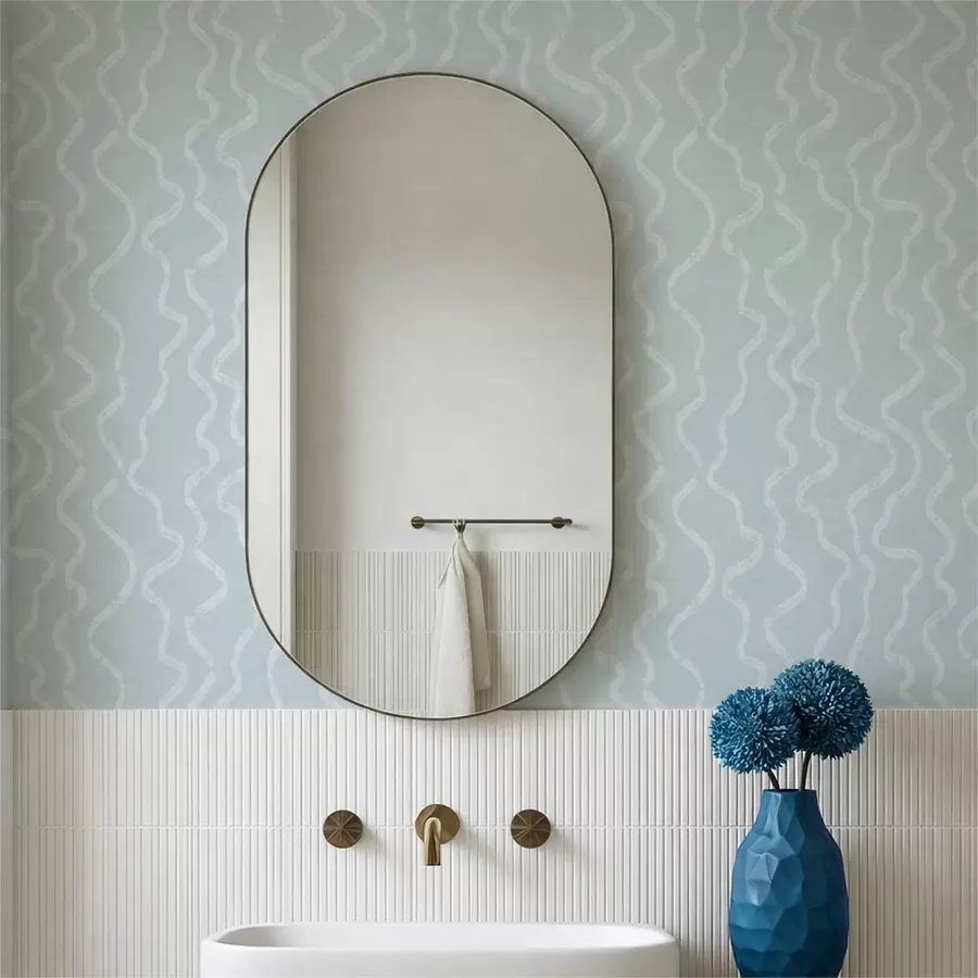 Fototapeta Falisty wzór świetlny na niebieskim tle a01167v1