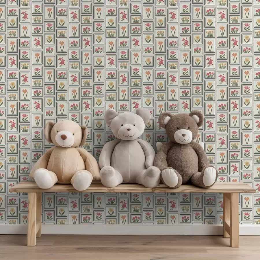 Fototapeta Ilustracje kwiatowe w ramkach z obramowaniem a01174