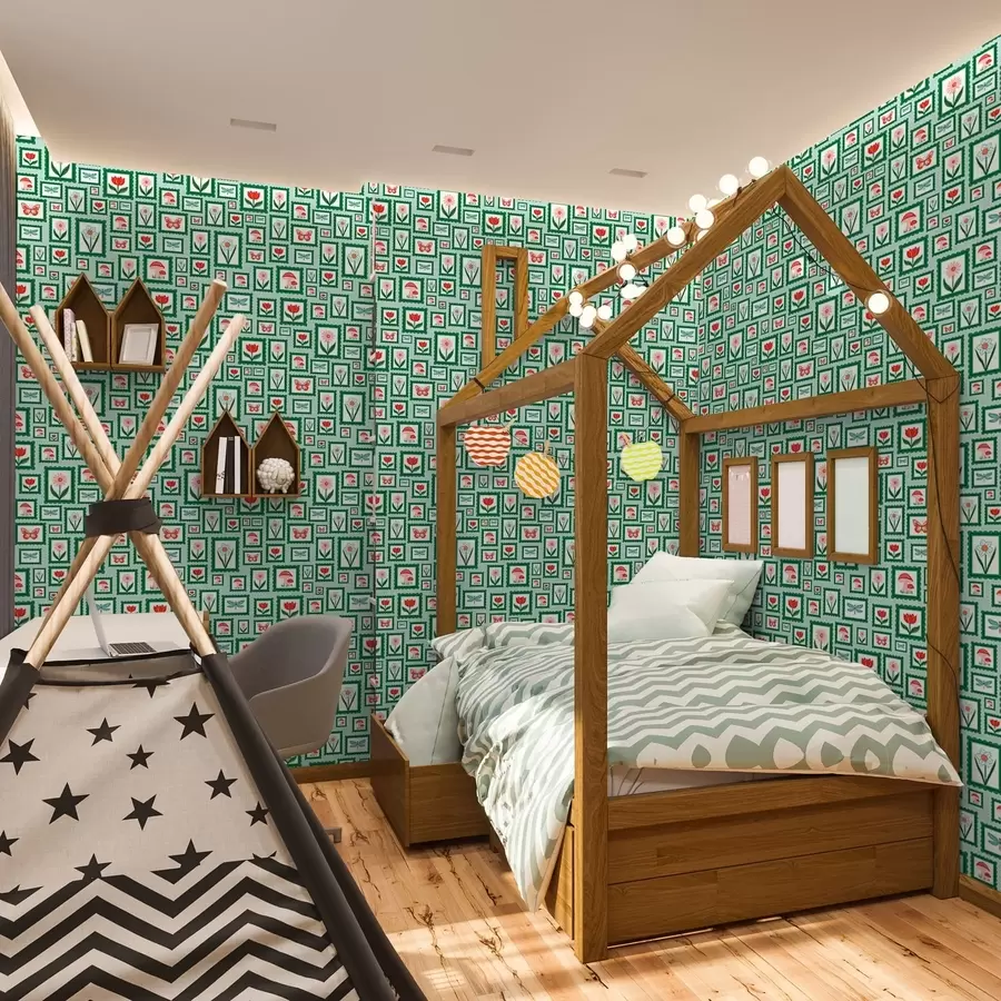 Fototapeta Ilustracje w ramkach z zielonymi obramowaniami a01176v1