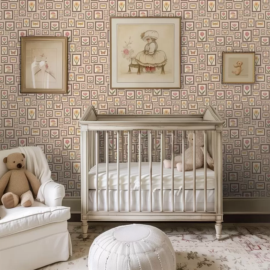 Fototapeta Ilustracje w ramkach w ciepłych beżowych odcieniach a01176v2