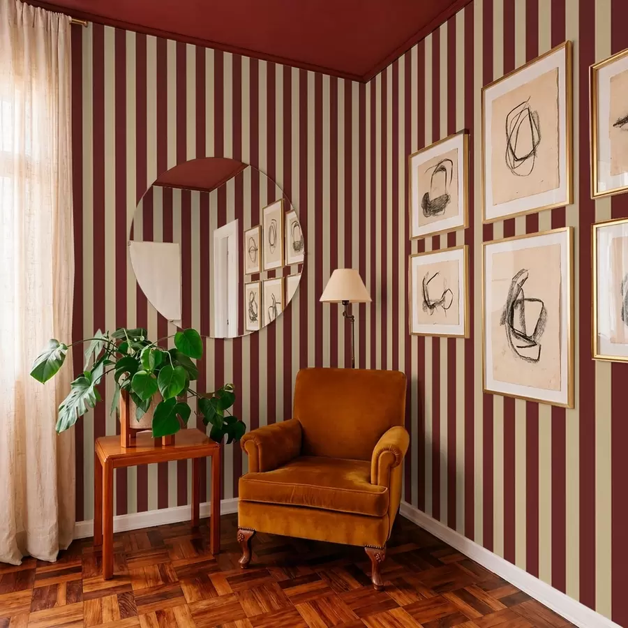 Fototapeta Czerwone i beżowe pionowe paski a01179