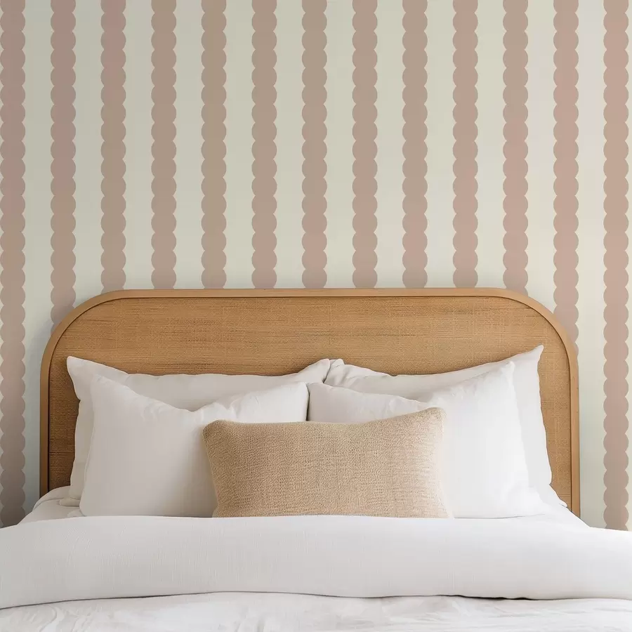 Fototapeta Beżowe faliste paski w stylu minimalistycznym a01182v2