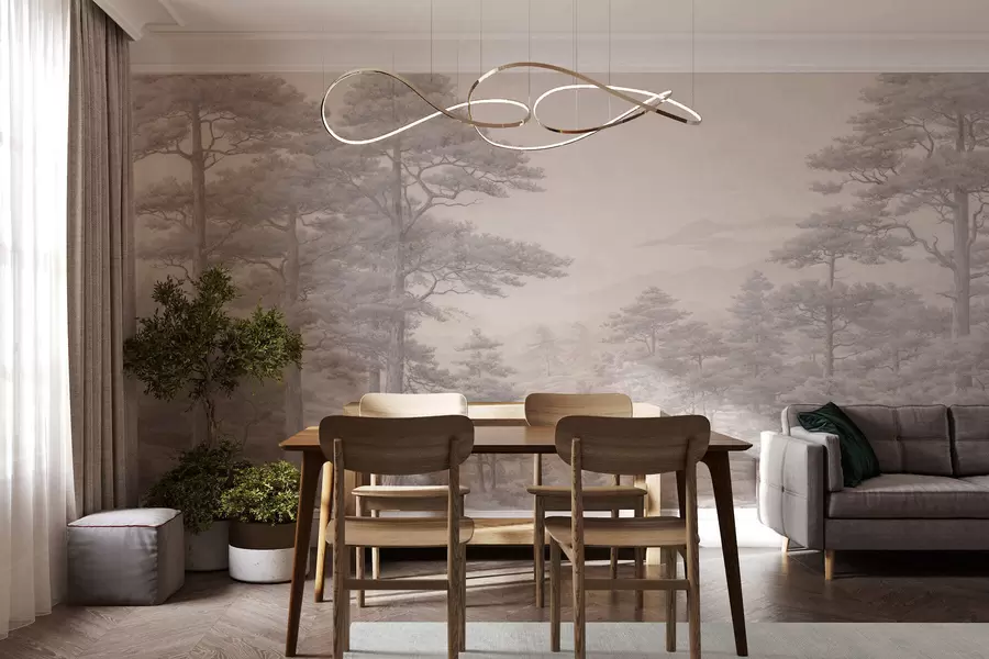 Fototapeta Las w stylu vintage w05524