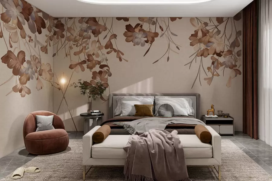 Fototapeta Liście wiszące na ścianie w05530