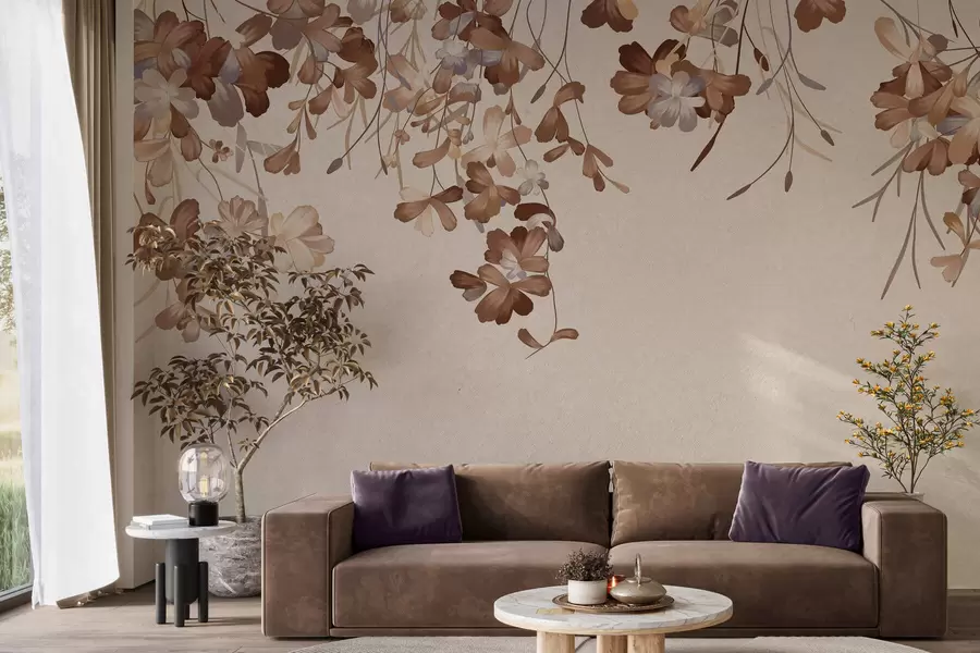 Fototapeta Liście wiszące na ścianie w05530