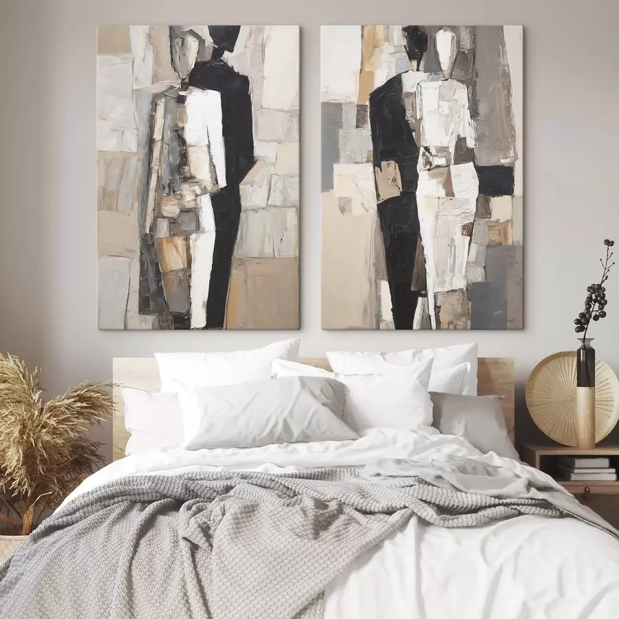 Obraz Abstrakcyjne sylwetki pary m30391