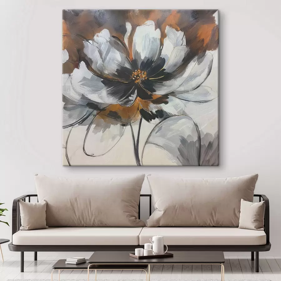 Obraz Abstrakcja z motywem kwiatowym s48696