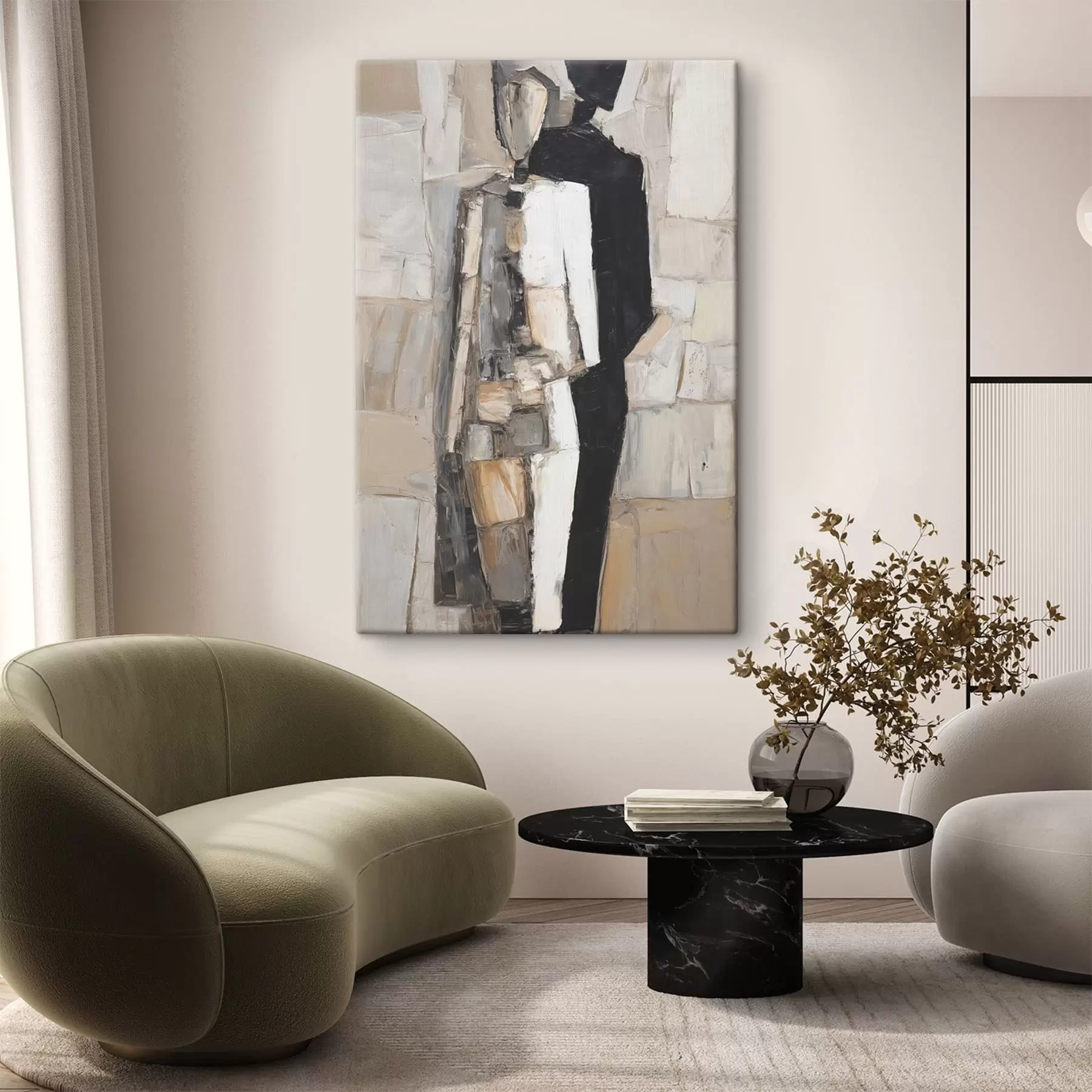 Obraz Abstrakcyjne sylwetki pary s48924