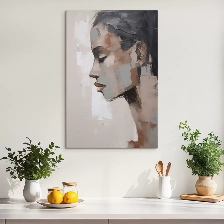 Obraz Abstrakcyjny portret kobiety naśladujący malarstwo s48976