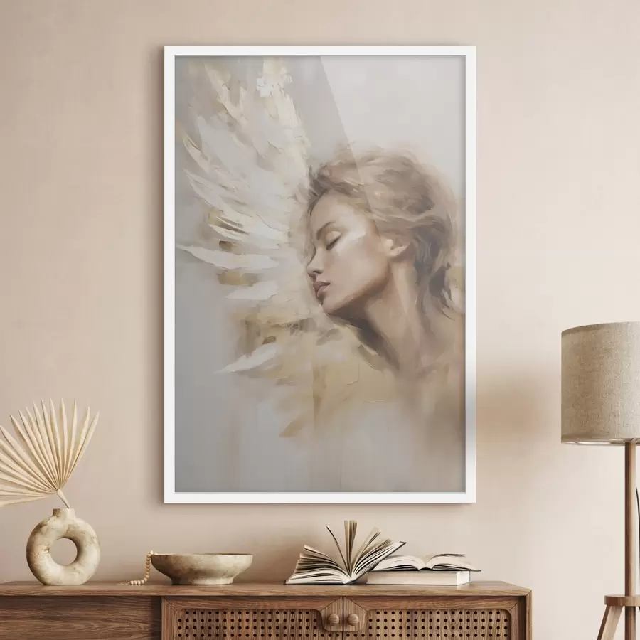 Fototapeta Portret dziewczyny ze skrzydłem anioła f48979