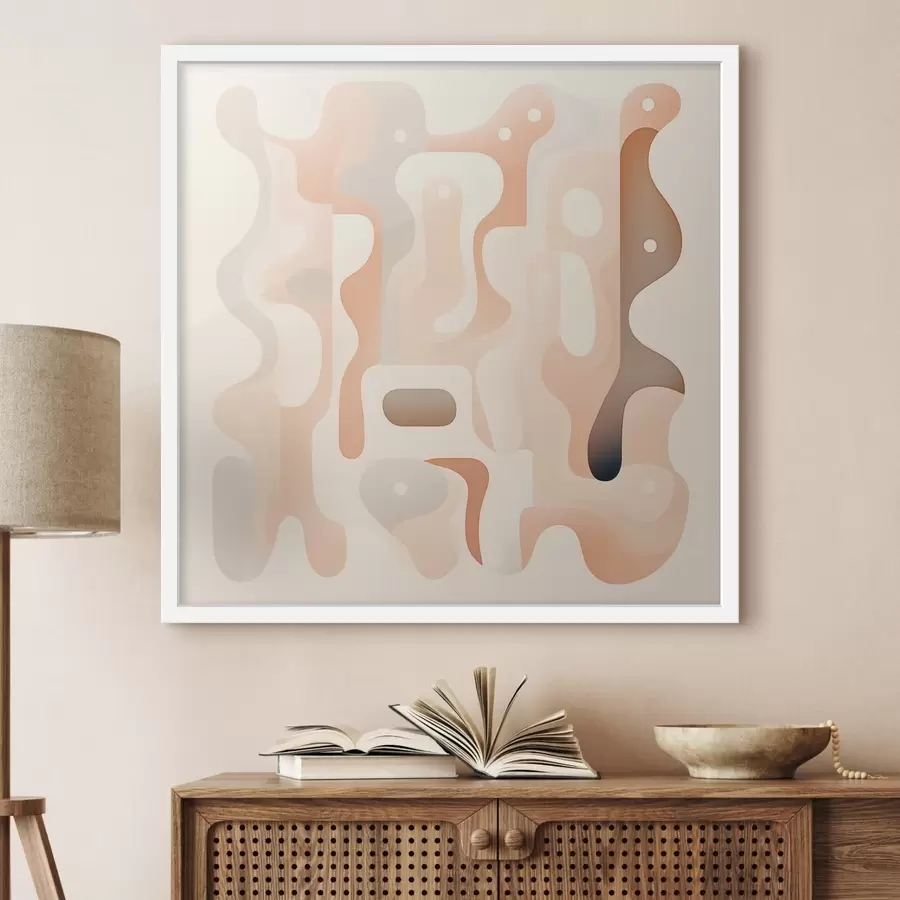 Fototapeta Harmonia zakrzywionych kształtów i naturalnej palety barw w stylu ilustracji sztuki współczesnej f48845