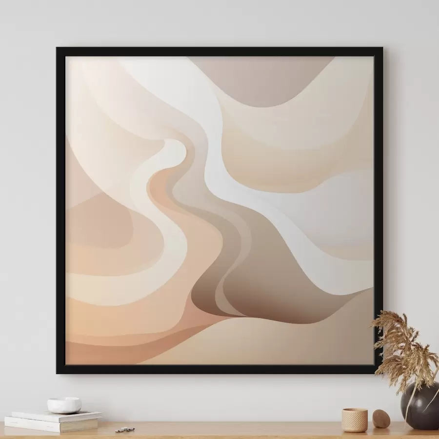 Fototapeta Harmonia zakrzywionych kształtów i kremowych odcieni w stylu ilustracji sztuki współczesnej f48846