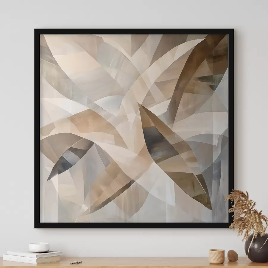 Fototapeta Motywy roślinne w ciepłych, naturalnych barwach w artystycznym stylu plakatu f48847