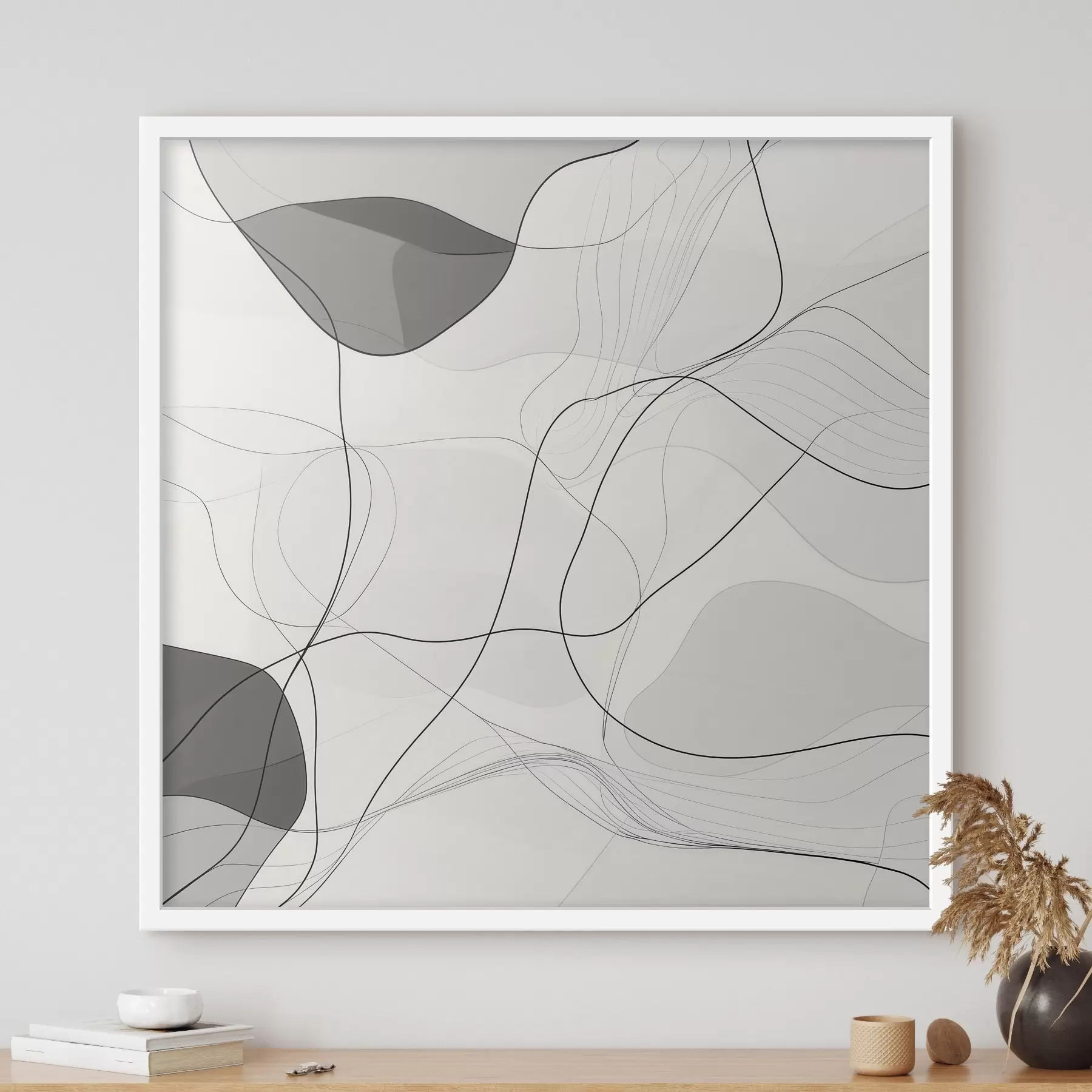 Fototapeta Minimalistyczna, abstrakcyjna kompozycja z cienkimi liniami i delikatnymi cieniami f48853