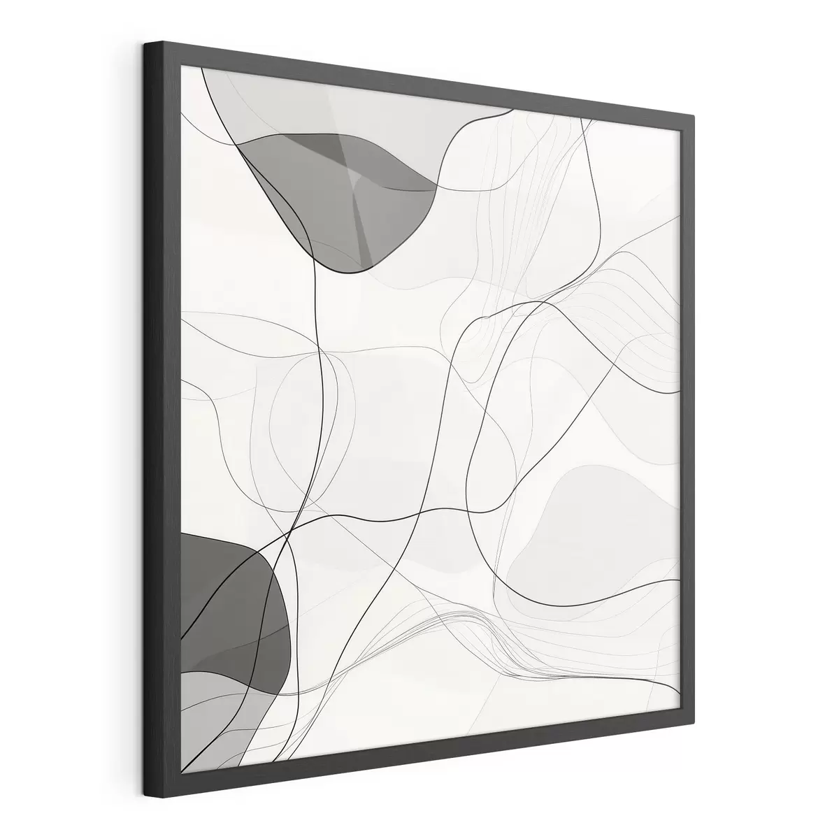 Plakat Minimalistyczna, abstrakcyjna kompozycja z cienkimi liniami i delikatnymi cieniami f48853