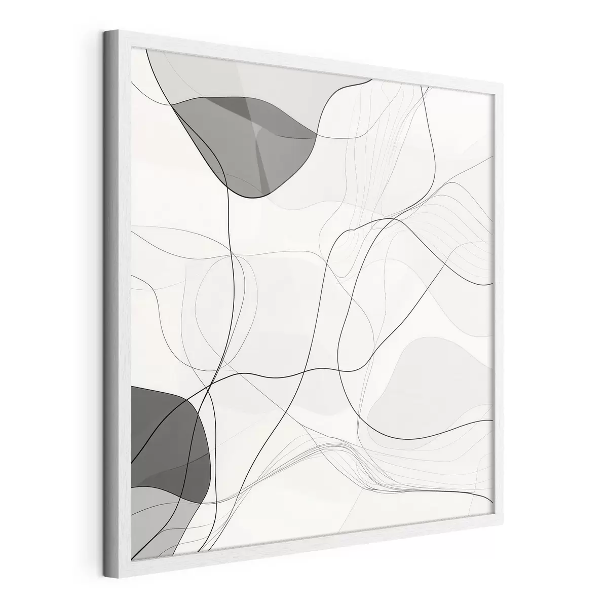 Plakat Minimalistyczna, abstrakcyjna kompozycja z cienkimi liniami i delikatnymi cieniami f48853