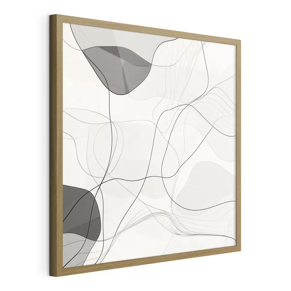 Plakat Minimalistyczna, abstrakcyjna kompozycja z cienkimi liniami i delikatnymi cieniami f48853