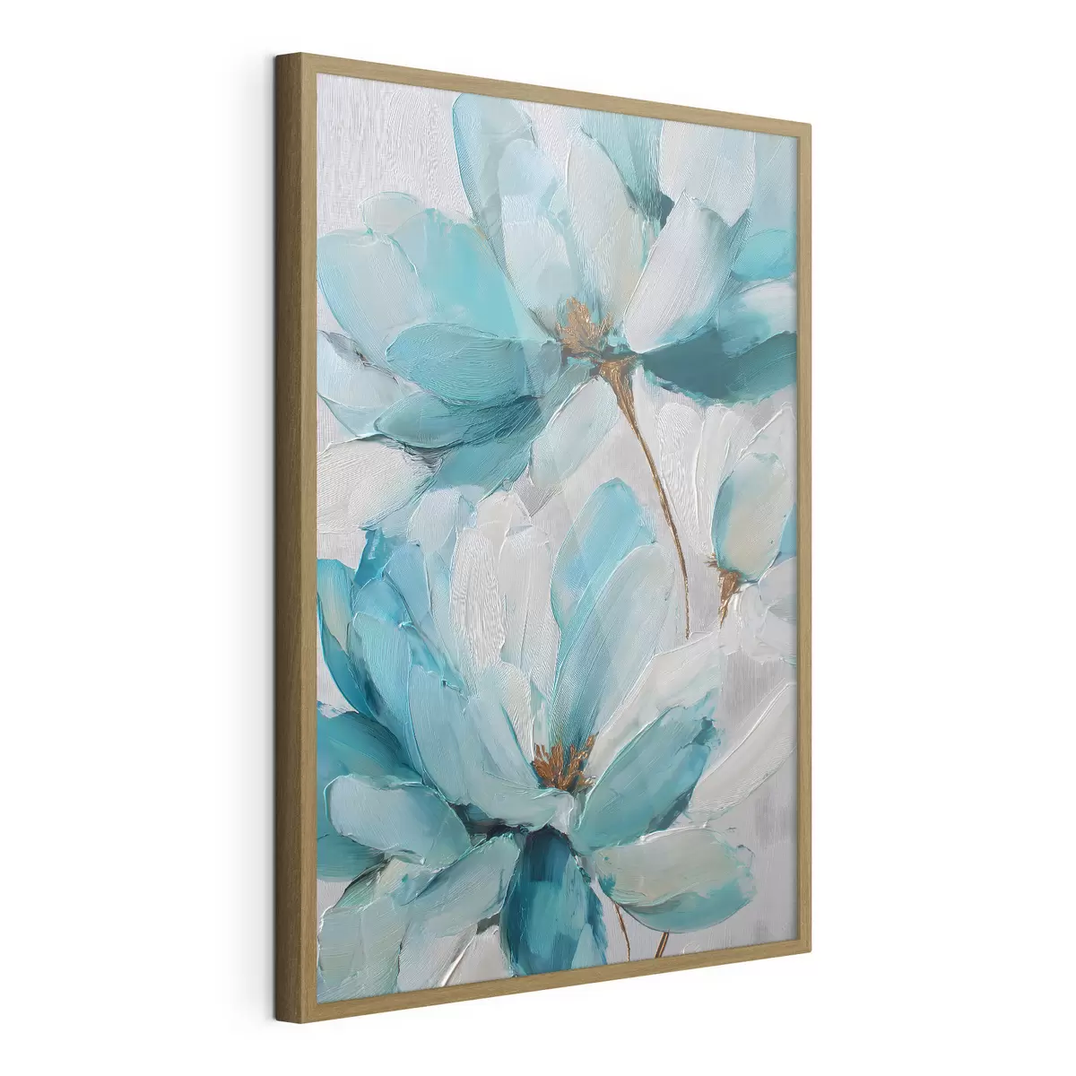 Plakat niebieskie kwiaty w stylu impasto f48992