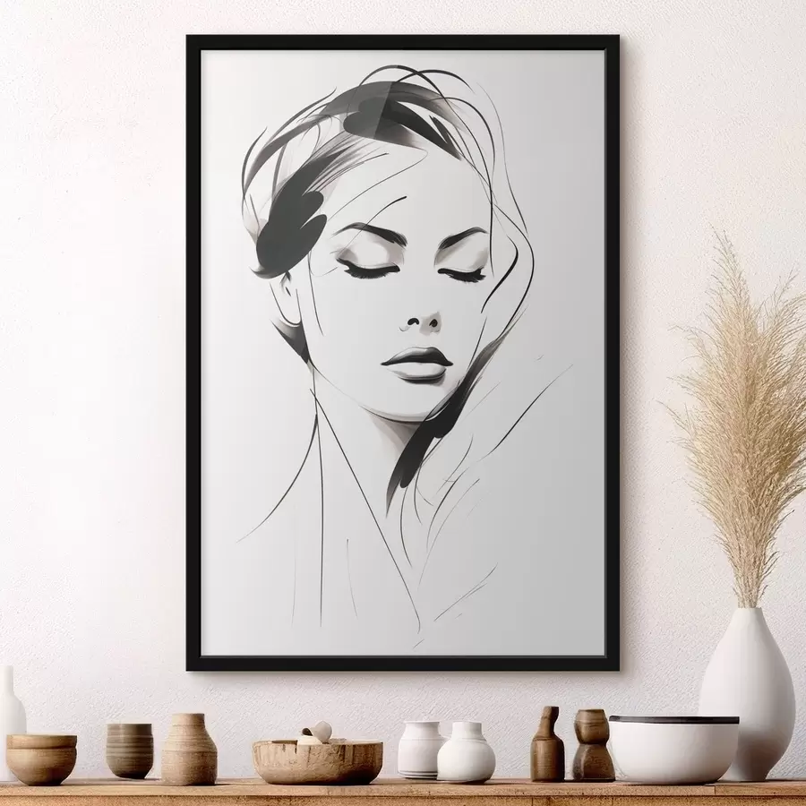 Fototapeta Szkic kobiety w abstrakcyjnym stylu f49024