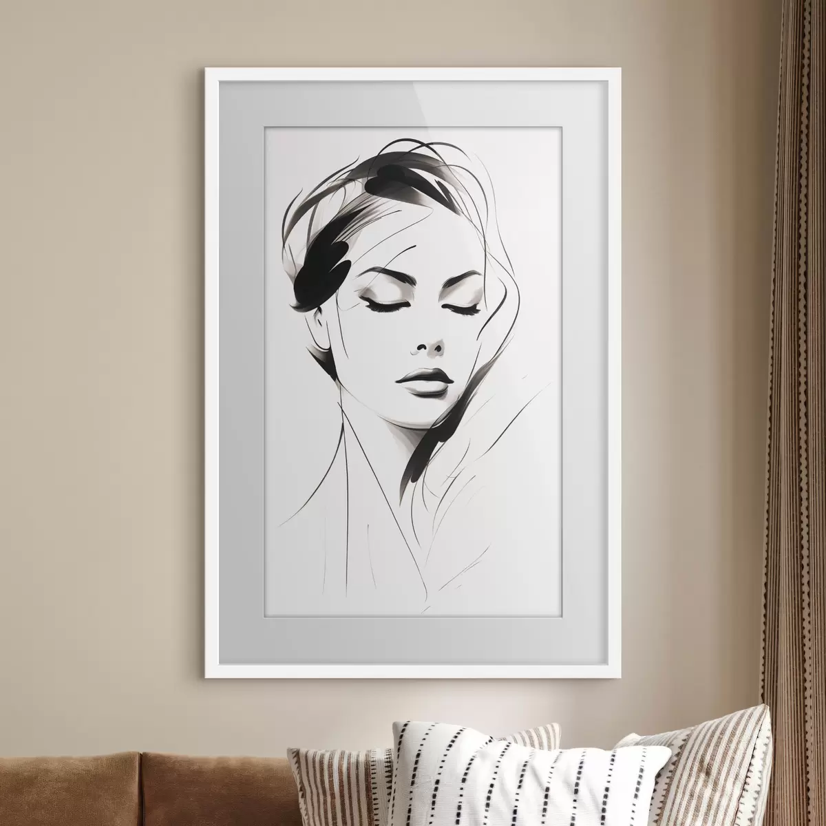 Plakat Szkic kobiety w abstrakcyjnym stylu f49024