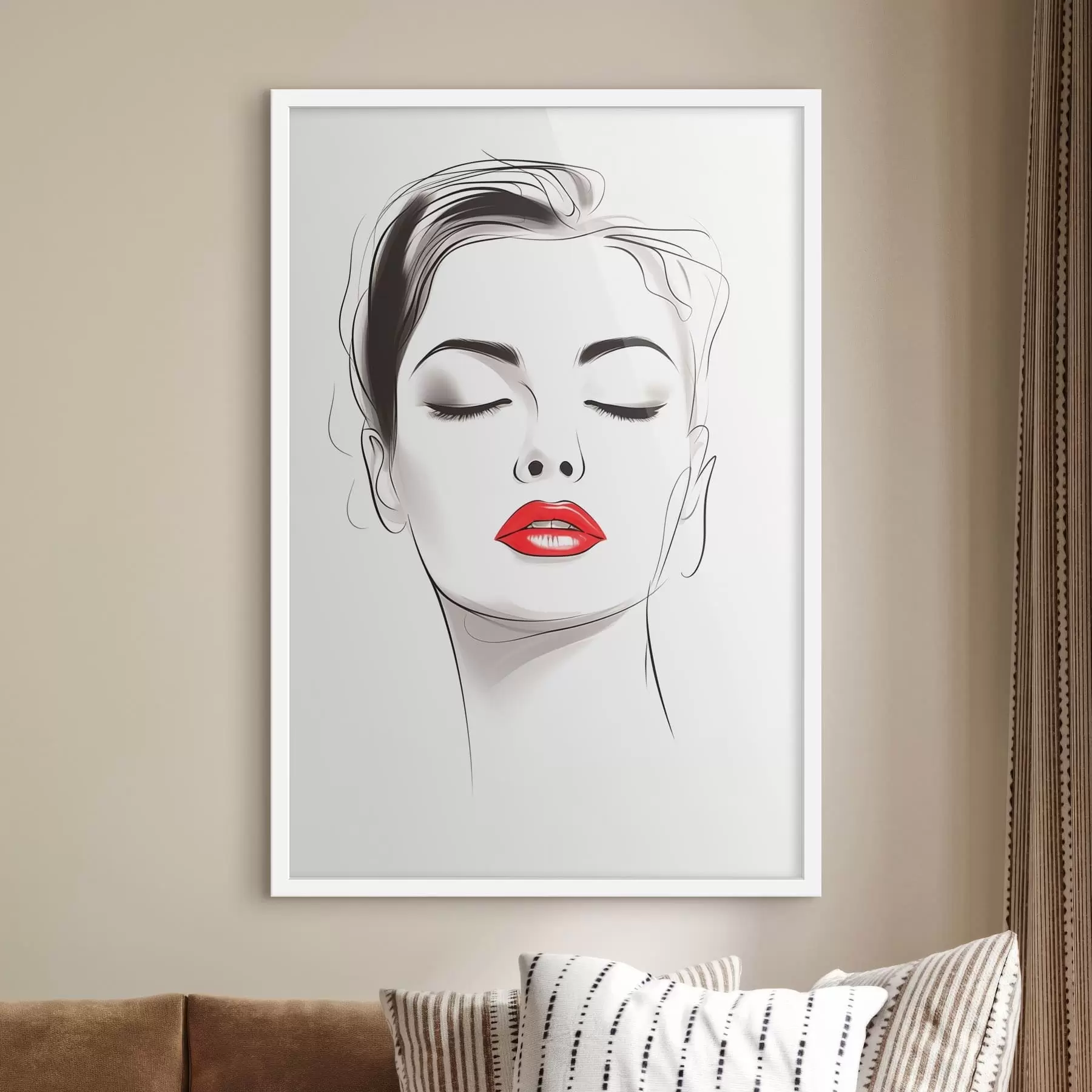 Fototapeta Minimalistyczna grafika liniowa twarzy f49025
