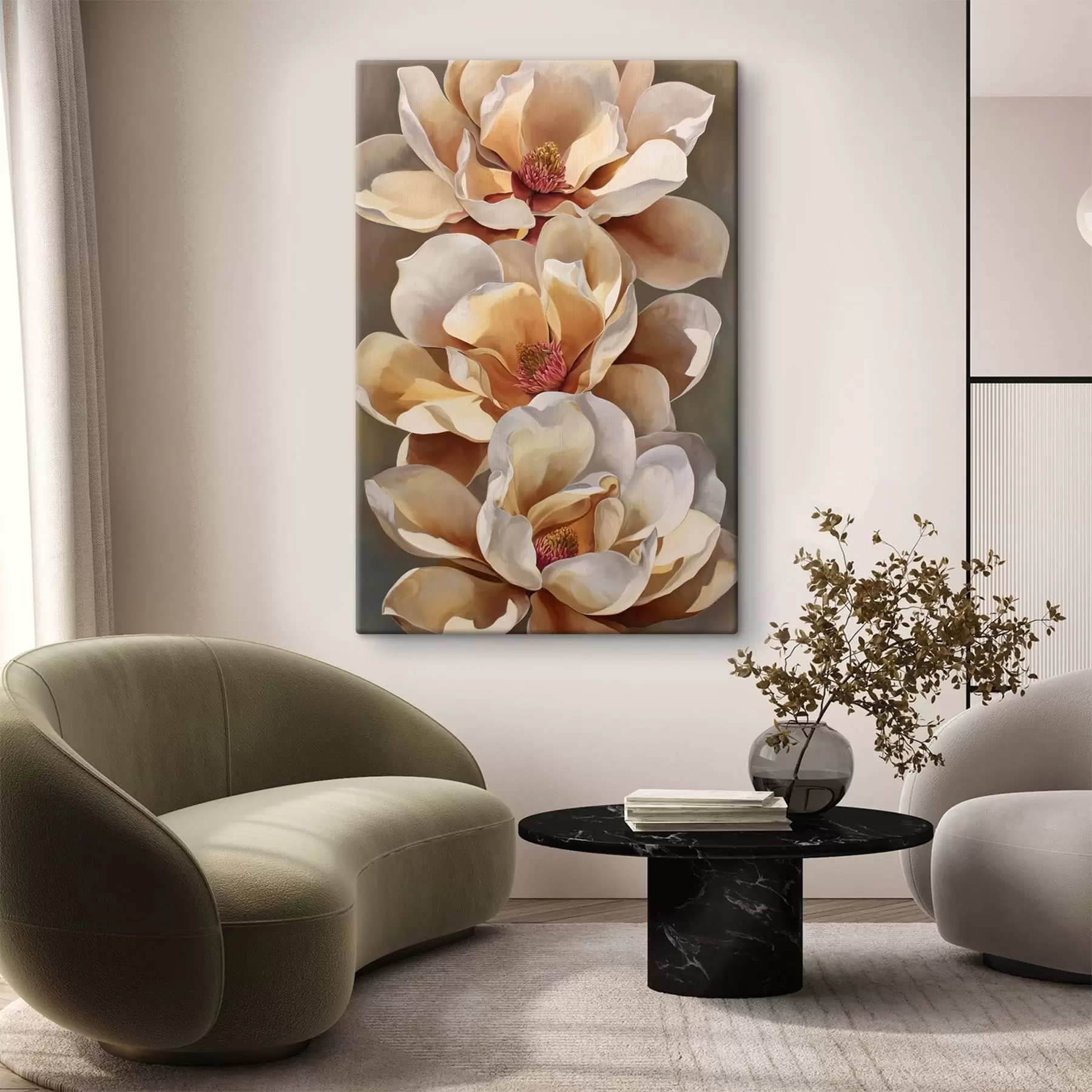 Obraz Kwiat magnolii – kompozycja pionowa s49014