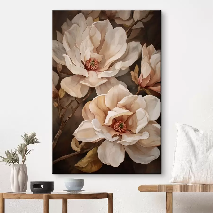 Obraz Gałązka kwiatów magnolii s49015