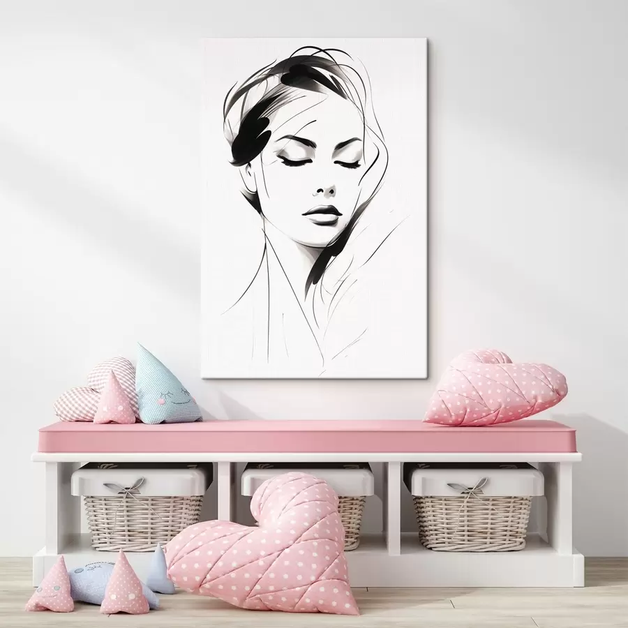 Obraz Szkic kobiety w abstrakcyjnym stylu s49024