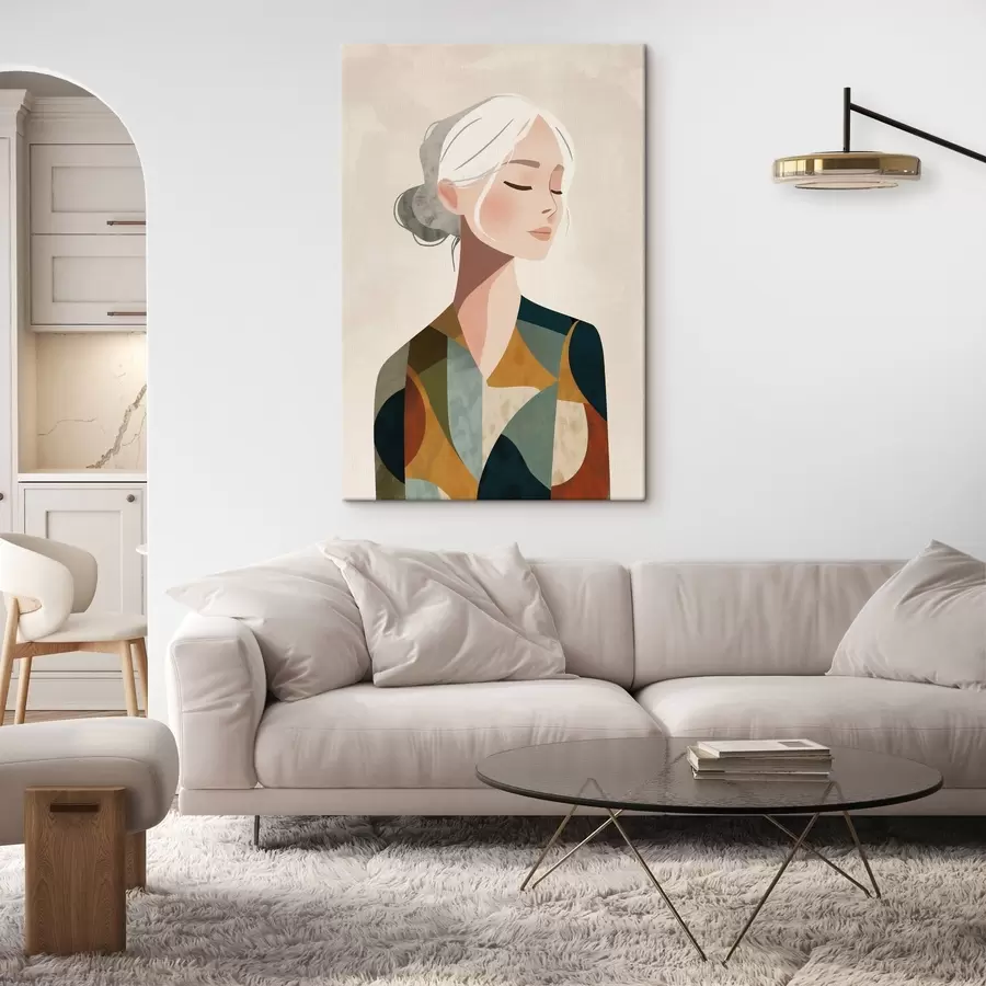 Obraz Kobieta w stylu geometrycznym s49029