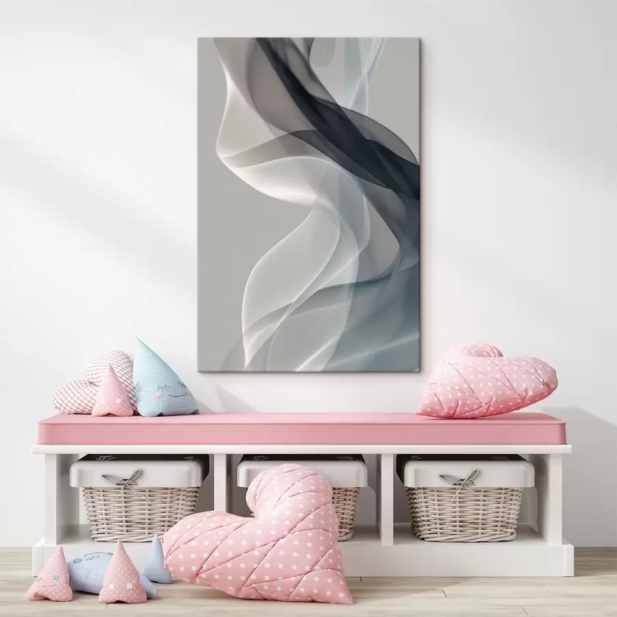 Obraz Abstrakcja w jasnych odcieniach dymu s49036