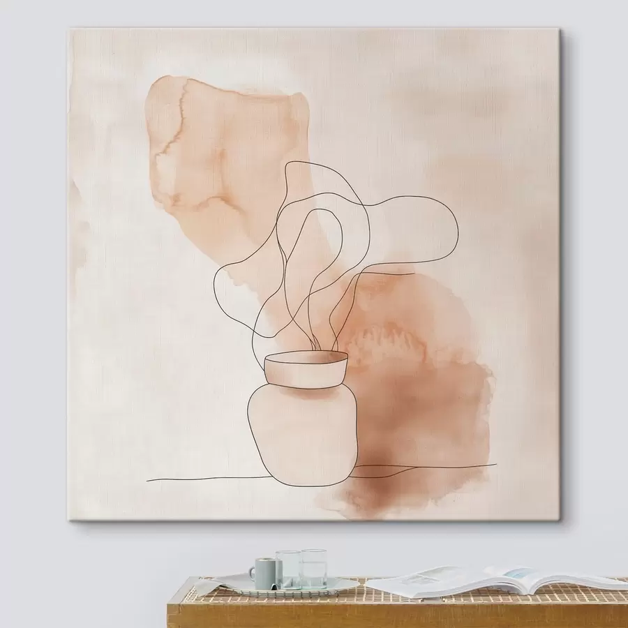 Obraz Lakoniczna kompozycja z wazonem i graficznymi liniami w stylu minimalistycznym s48869