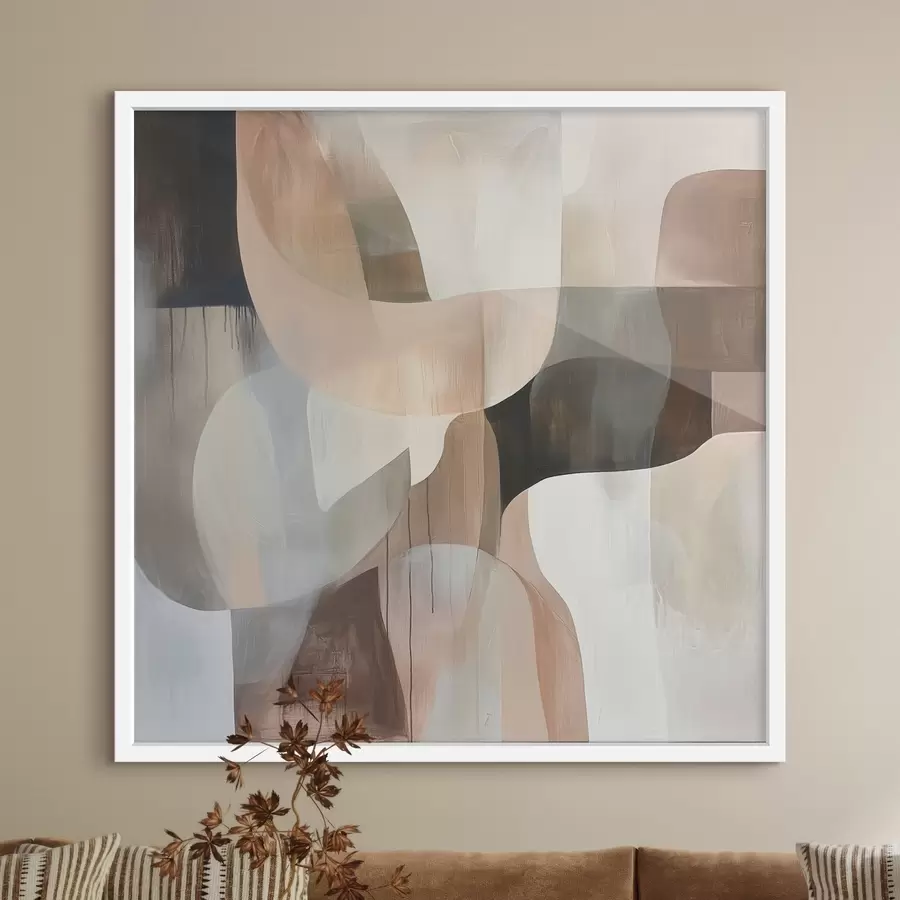 Fototapeta Kompozycja abstrakcyjna w ciepłej palecie beżowo-koralowej f48859