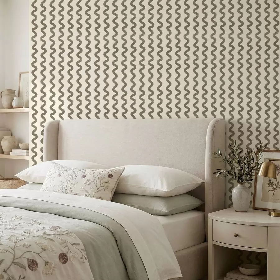 Fototapeta Falisty brązowy wzór na jasnym tle a01187v5