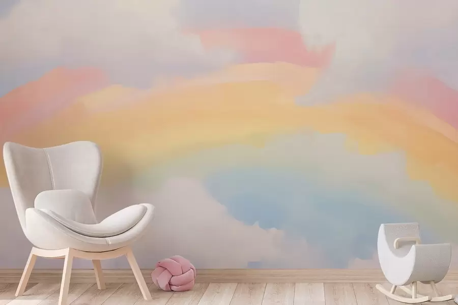 Fototapeta Abstrakcyjna tęcza wśród chmur – imitacja obrazu w05592