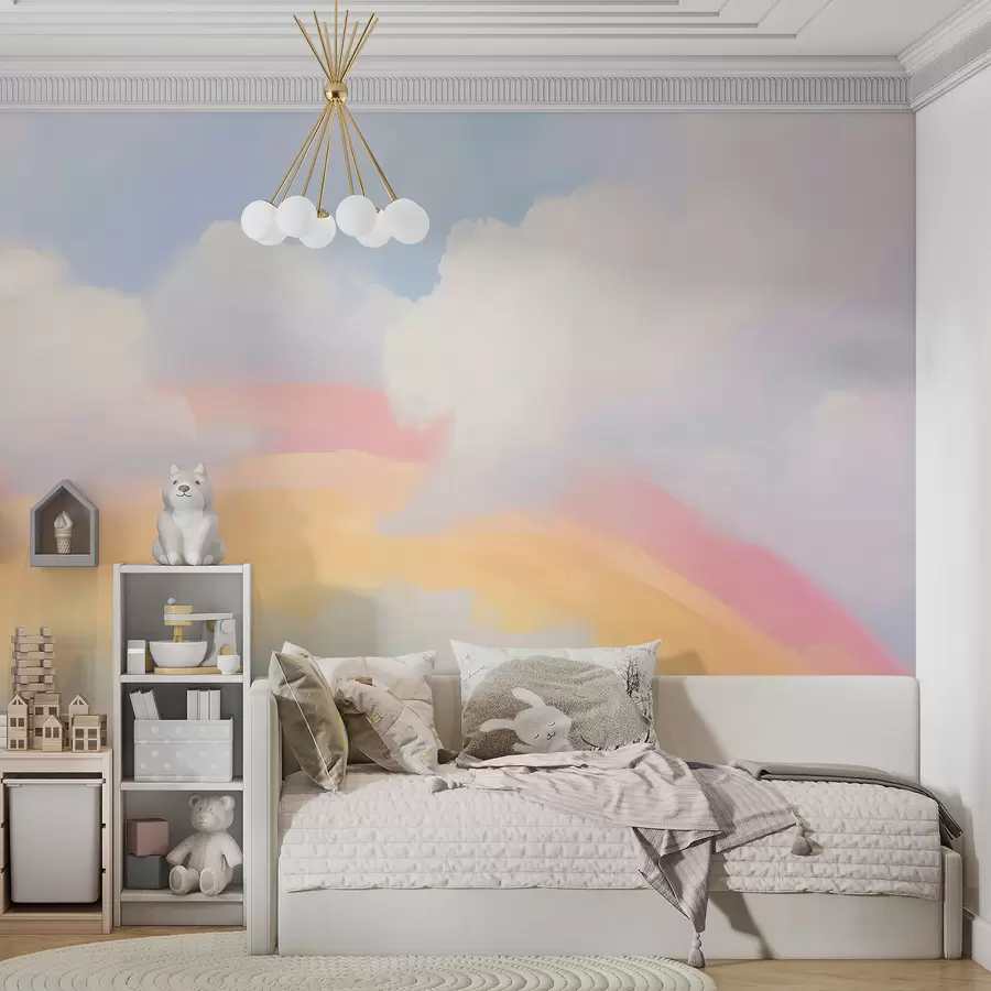 Fototapeta Abstrakcyjna tęcza wśród chmur – imitacja obrazu w05592