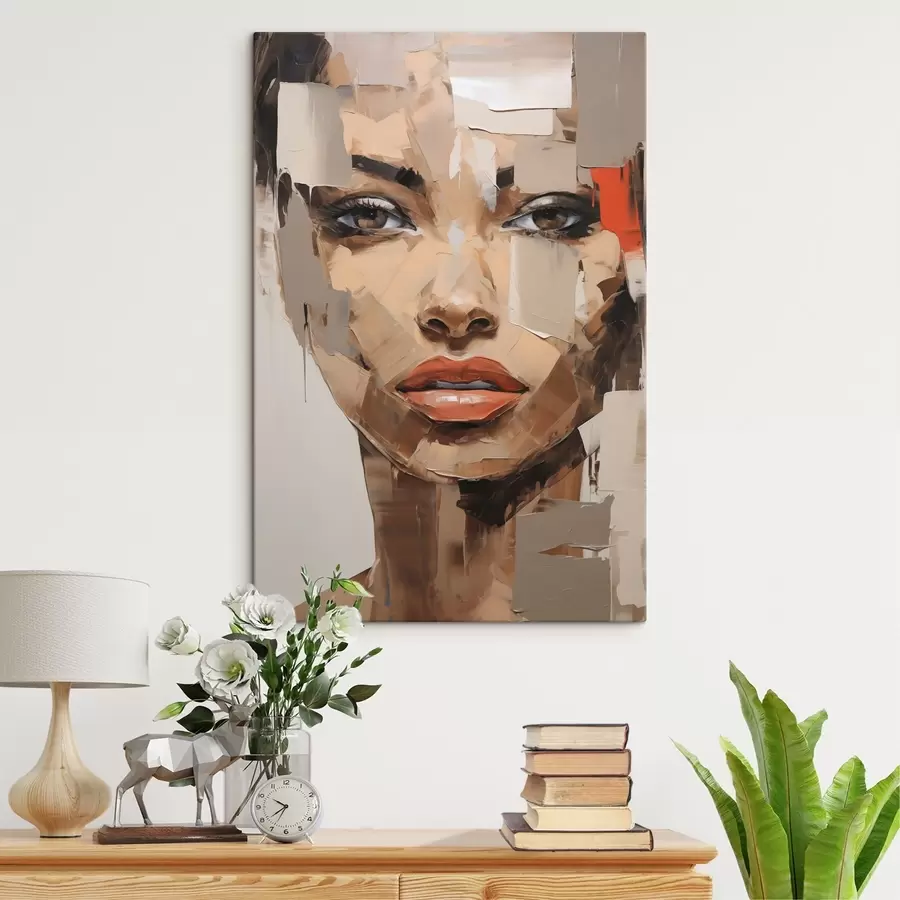 Obraz Abstrakcyjny portret kobiety naśladujący malarstwo s49075