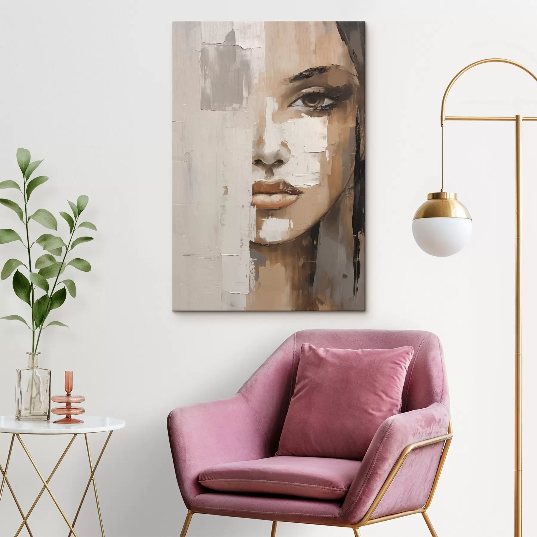 Obraz Abstrakcyjny portret kobiety naśladujący malarstwo s49076