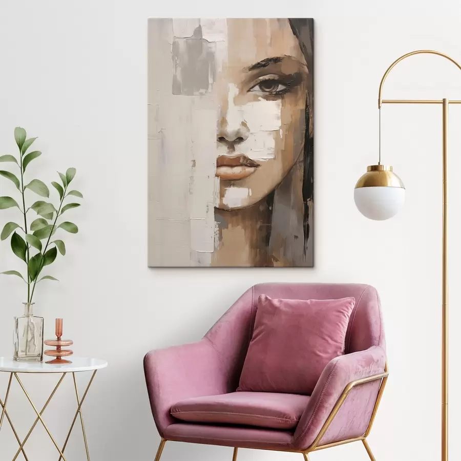Obraz Abstrakcyjny portret kobiety naśladujący malarstwo s49076