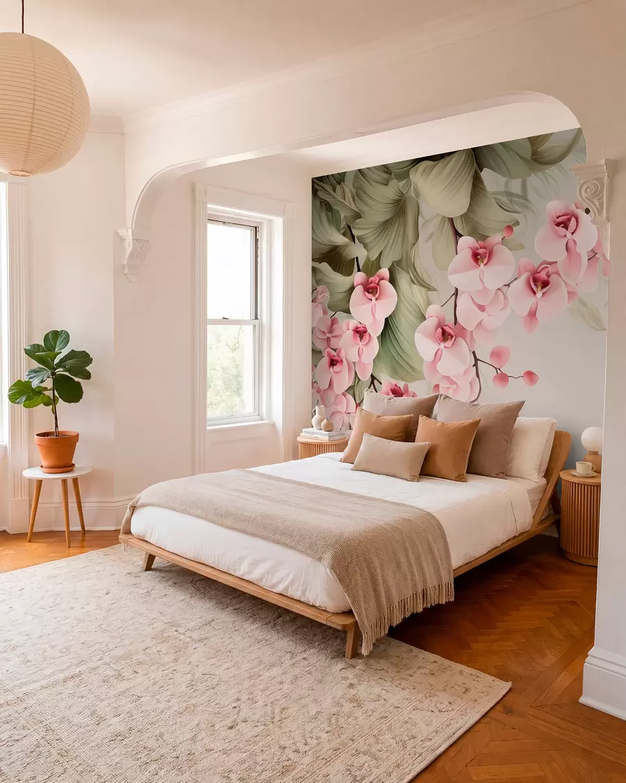 Fototapeta Orchidee, wiszące kwiaty w05619