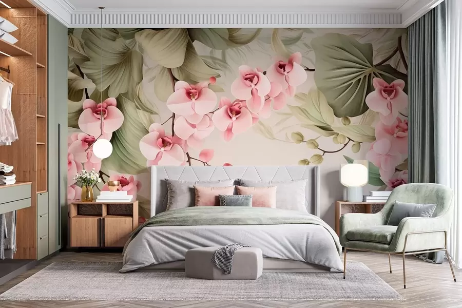 Fototapeta Orchidee, wiszące kwiaty w05619