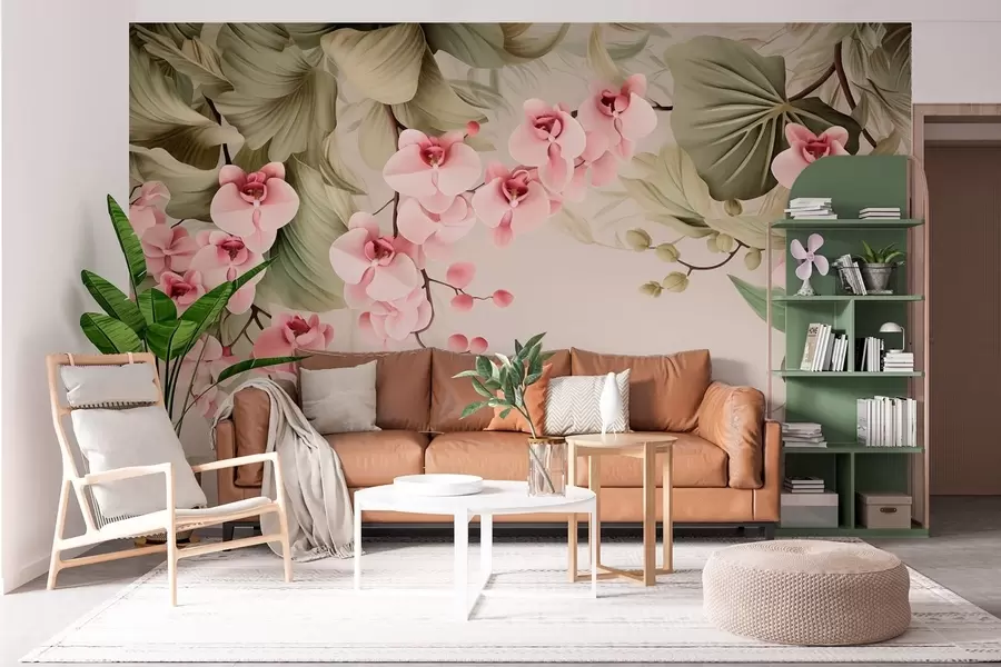 Fototapeta Orchidee, wiszące kwiaty w05619