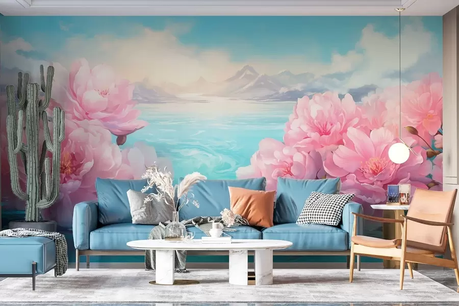 Fototapeta Jezioro z kwiatami w05621