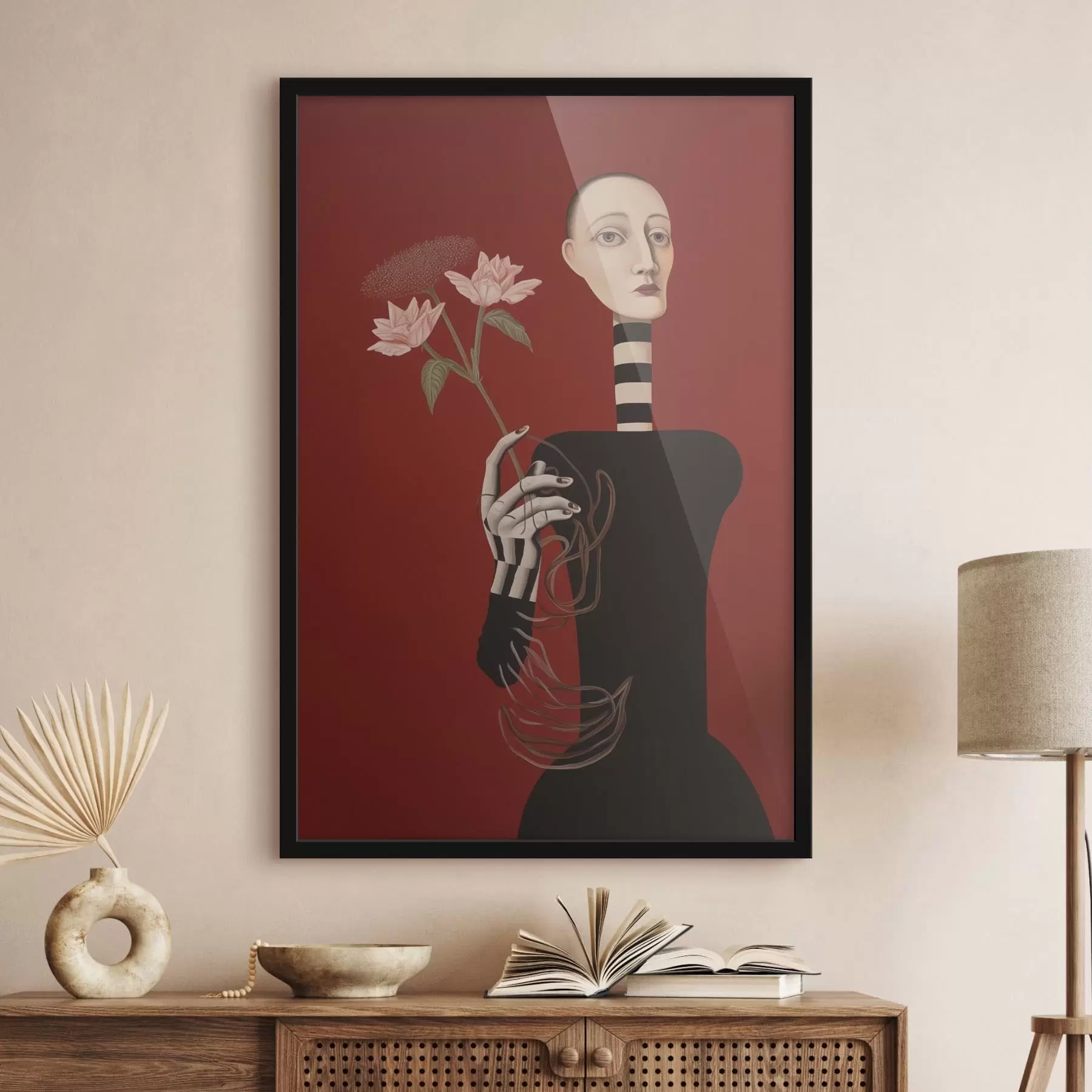 Fototapeta Stylizowany portret kobiety z kwiatami f49190