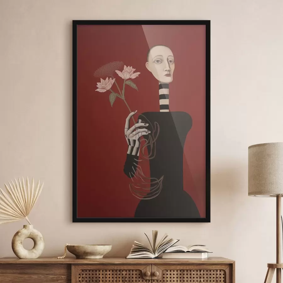 Fototapeta Stylizowany portret kobiety z kwiatami f49190