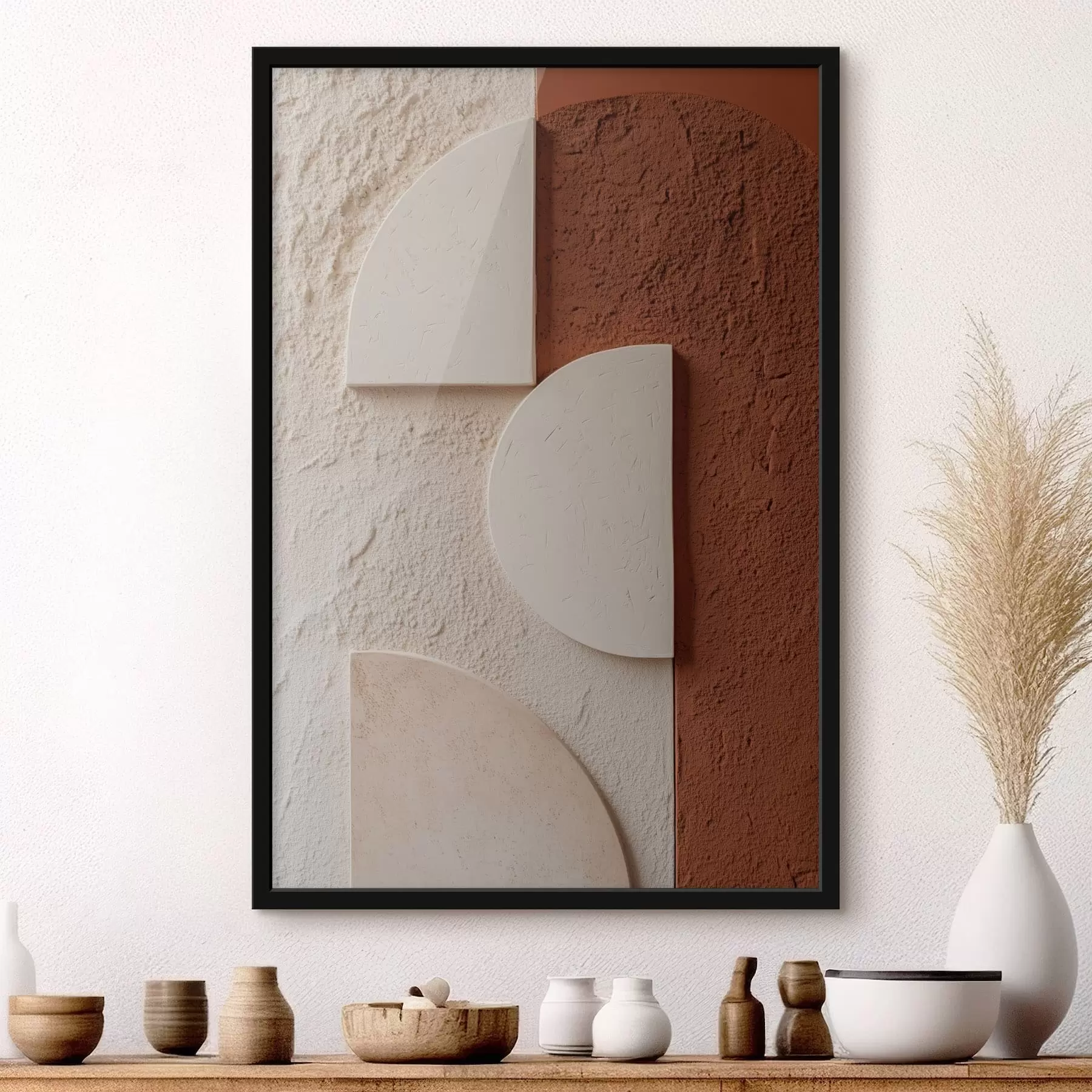 Fototapeta Elementy geometryczne w ciepłych, naturalnych odcieniach f49213