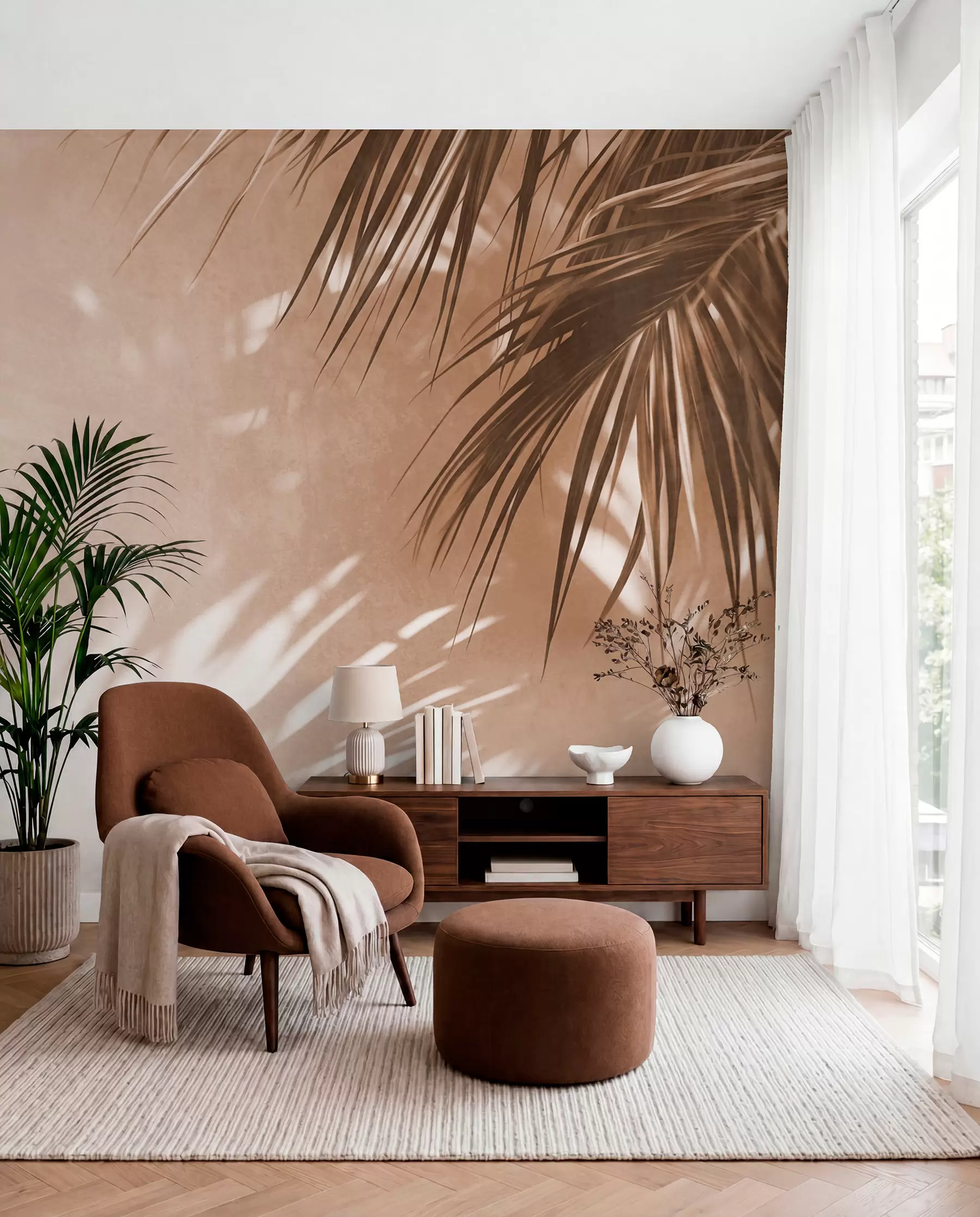 Fototapeta Słoneczne cienie palm w09890
