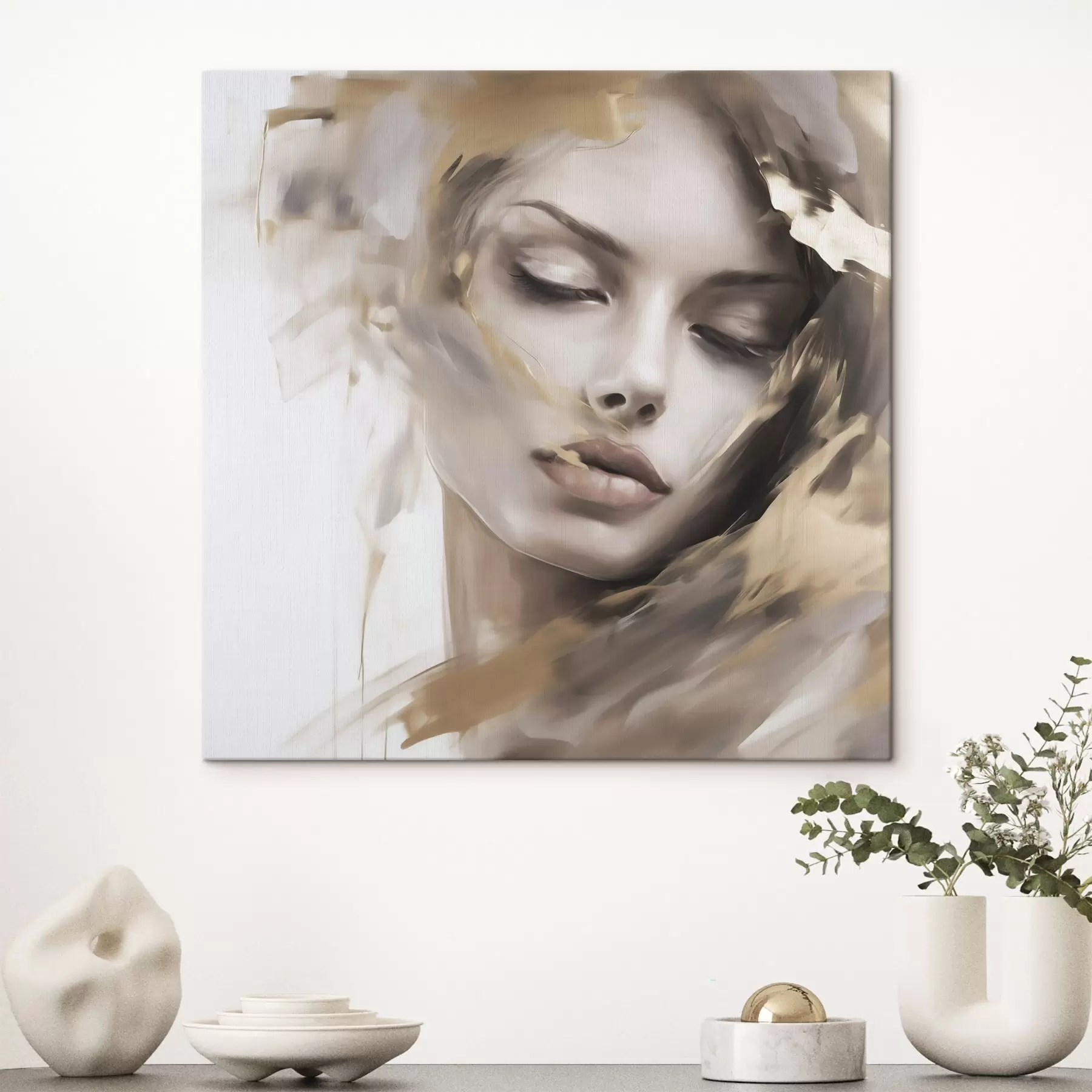 Obraz Abstrakcyjny portret dziewczyny, imitacja obrazu s49131