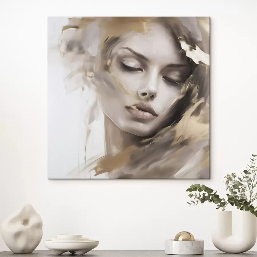 Obraz Abstrakcyjny portret dziewczyny, imitacja obrazu s49131