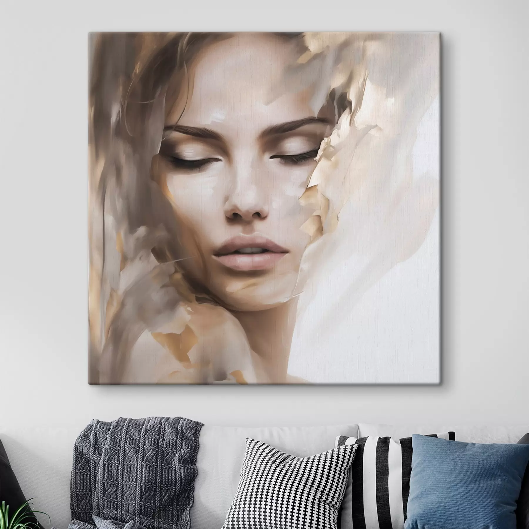 Obraz Abstrakcyjny portret kobiety, imitacja obrazu s49132